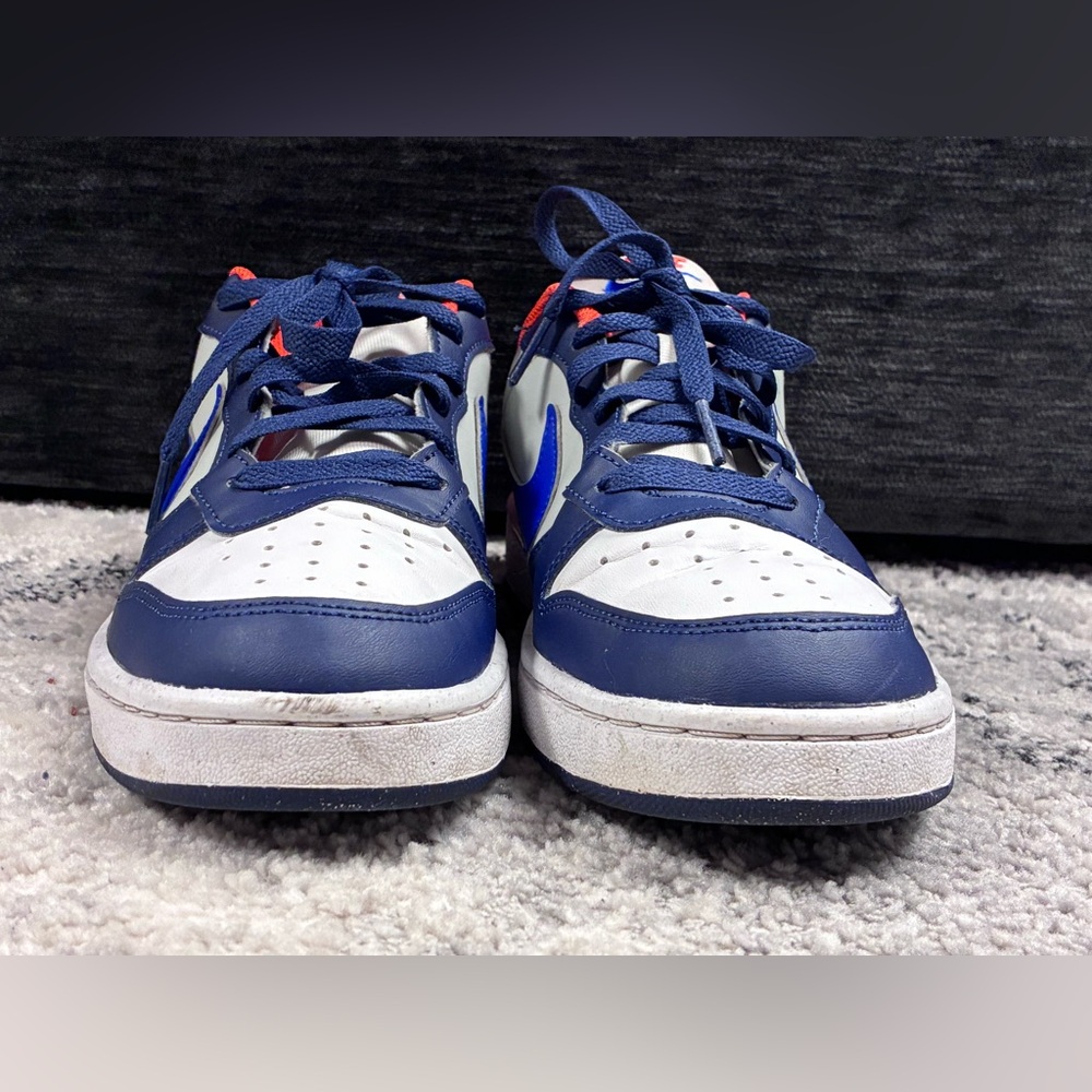 Sz. 7Y “Big Boys”Nike Court Borough Navy / Orange Light Silver Hyper Royal - Picture 8 of 15